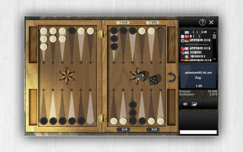 Internet Backgammon Game